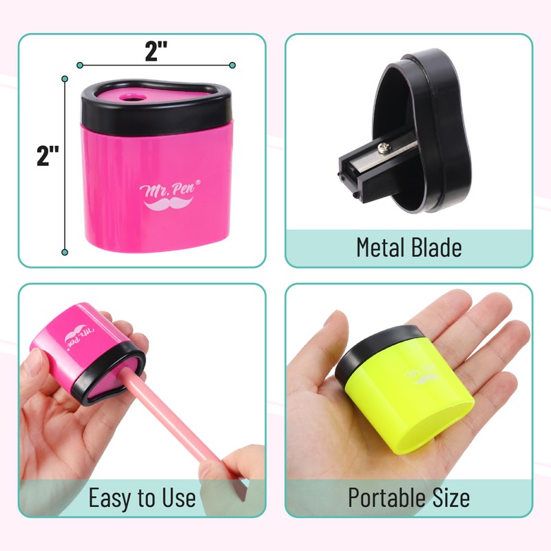 Mr. Pen- 24Pcs Pencil Sharpener Manual, Small Dual Hole Pencil