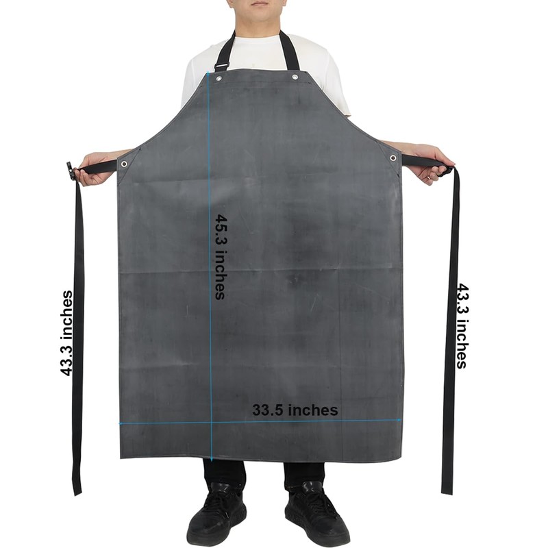 STPGIFC Thick Rubber Apron, Waterproof Apron Butcher Heavy Duty,45.3 Inch