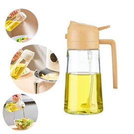 Doolitt Ölsprüher,Öl Sprühflasche für Küche,2 in 1 Ölsprüher für SpeiseöL,470ml für Ölsprühflasche Behälter für Koch,HeißLuftfritteuse,Salat,BBQ,Grillen,Backen(Gelb)