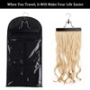 Qavctw Portable Wig Storage Bag, Hair Extension Bag with Hanger