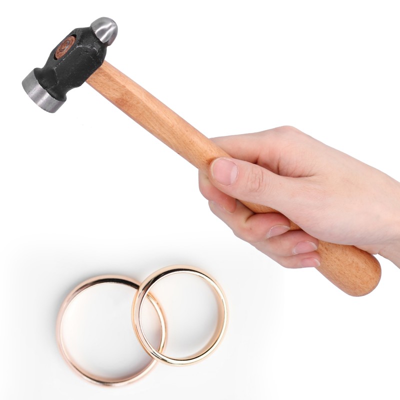 Wood Handle Ball Peen Hammer Household Jewelry Making Processing Round