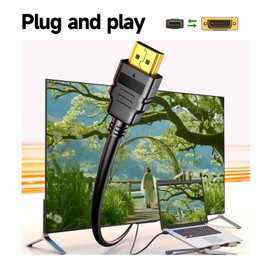 kclkda HDMI to DVI Cable Adapter 1ft, Bi-Directional HDMI Male to DVI-I Dual Link Female Converter, 1080p Full HD 60Hz, Gold-Plated, Supports PC, TV, Monitor, Projector, Gaming Console