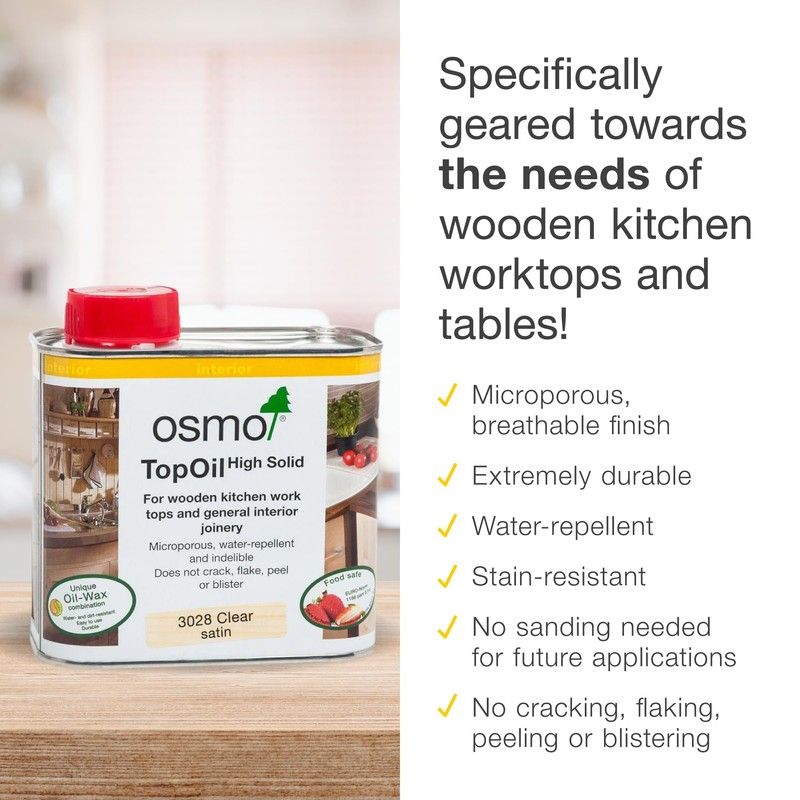 Osmo 3028 0.5 Litre Top Oil - Clear Satin