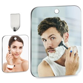 Xoudsi Shower Mirror Fogless for Shaving, (Lager 10 x7.8 inch) 30% Than Original, Shower Mirrors Fogless, Small Wall Mirrors for Camping, Outdoor Plastic Mirror for Shower