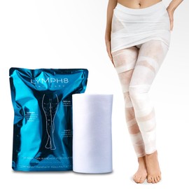 Envoltura corporal para drenaje linfático y tonificación. Efecto refrescante en piernas y abdomen. Tonifica, reafirma y reduce la hinchazón | Envoltura prehumedecida de 12 metros | Cafeína, ni