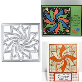 XMZZMX Square Flower Background Board Metal Cutting Dies for Card Making, Paper Embossing Die Cuts Kit Templates Supplies, Photo Frame Album DIY Scrapbooking Stencils Sets