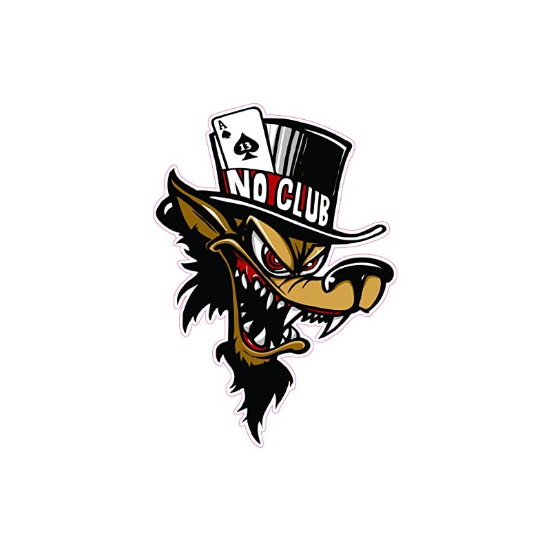 Lone Wolf No Club V2 Decal is 6"x 4" in