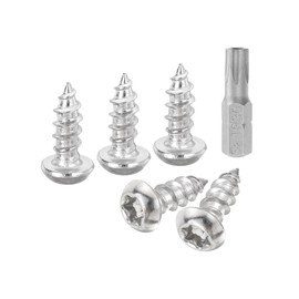 QUARKZMAN M6 x 12mm Torx Pan Head Security Sheet Screws 20 Pieces Tamper Proof Self Tapping Screws Made of 304 Stainless Steel (Silver)