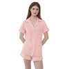 Womens Bamboo Viscose Pajamas Button Down Pajama Set Short Sleeve