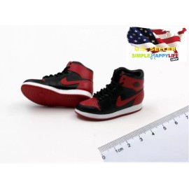 Unbranded 1/6 male Red Black sneakers shoes HOLLOW basketball for hot toys phicen USA