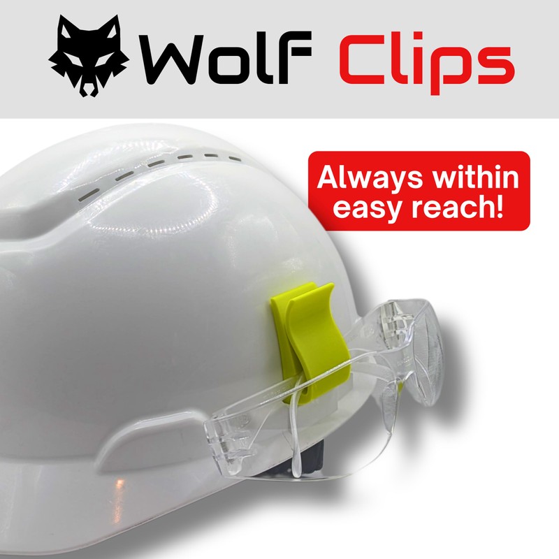 Diligence, Wolf Clips, Hard Hat Accessory, Safety Glasses or Sunglasses