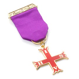 The Masonic Collection - Red Cross of Constantine Breast Jewel - Stick Pin Fitting - Comes in Clear Jewel Wallet - A Useful Gift Accessory For Freemason Men
