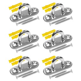 YYWEi Eye Plate Stainless Steel Cover Plate M5 Mast Plate with Eyelet, 6 Pieces, Durable Wall Mount Clamping Hooks, 304 Stainless Steel, Many More, Holds up to 40 kg