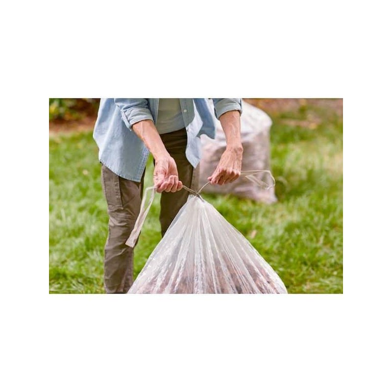 WL01 HDX 33-39 Gallon Clear Flex Drawstring Outdoor Trash Bags