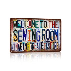 JBYMsign Vintage Wall Decor Welcome to The Sewing Room Metal Sign Tin Signs Poster - imaging create inspire