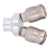 Air Hose Splitter 2 Way Carbon Steel Automatic Pneumatic Quick
