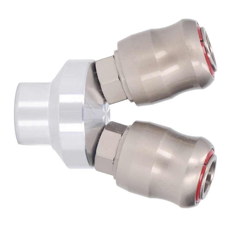 Air Hose Splitter 2 Way Carbon Steel Automatic Pneumatic Quick