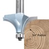 HARFINGTON 2pcs Roundover Router Bit 1/2 Shank 3/4" Radius Tungsten