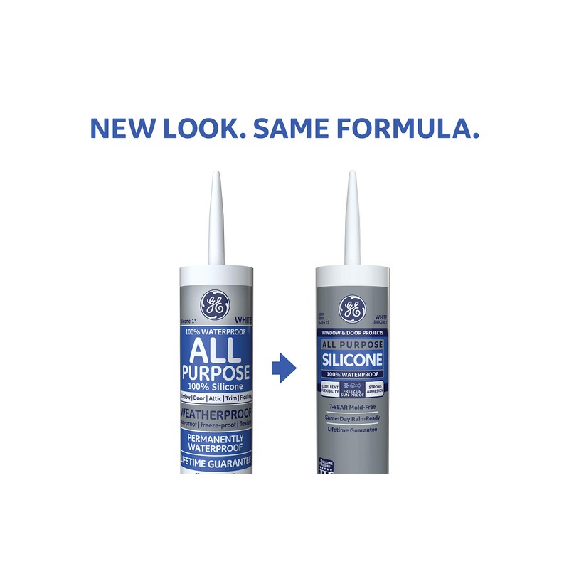 GE Sealants & Adhesives All Purpose Silicone 1 Sealant, 10.1oz,