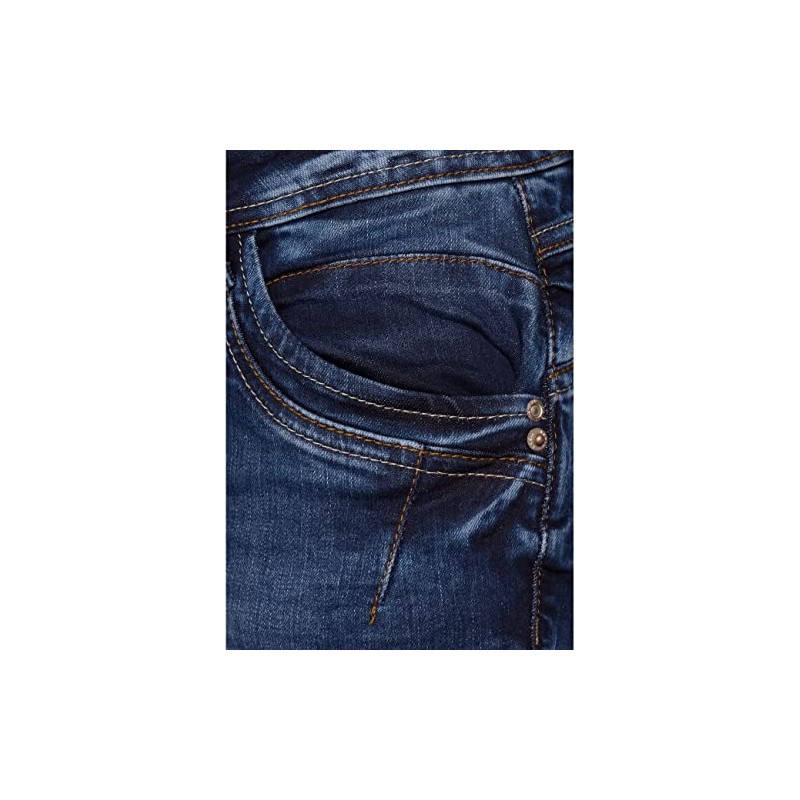 Cecil Women's Comfortable Jeans, Mid Blue Used Wash