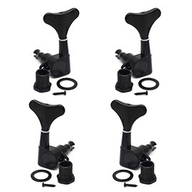 MAXCHEER 2R2L Electric Bass Guitar Sealed Tuning Pegs Tuners Machine Heads Tuning Keys/Buttons Guitar Parts Machine Head Tuners for Precision Bass and Jazz Bass (Black)