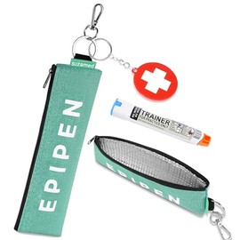 Portable EpiPen Carry Case, Insulated Emergency Medical Bag Maintain Med effectiveness, Fits 1 EpiPen, Asthma Inhaler, Auvi-Q, Allergy Medication, Tra