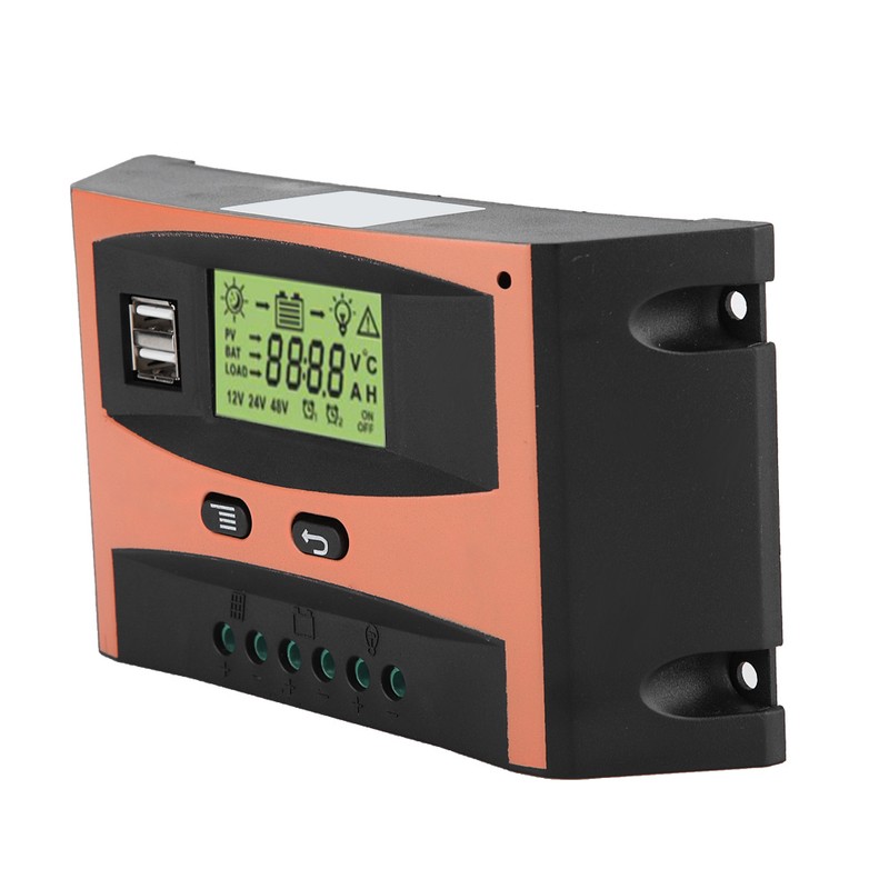 12V/24V MPPT Solar Panel Regulator LCD Screen Auto Battery Controller