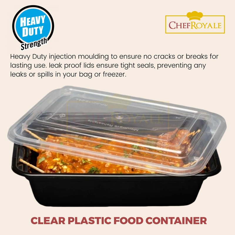 CHEF ROYALE 1 Compartment Meal Prep Containers BPA Free Reusable
