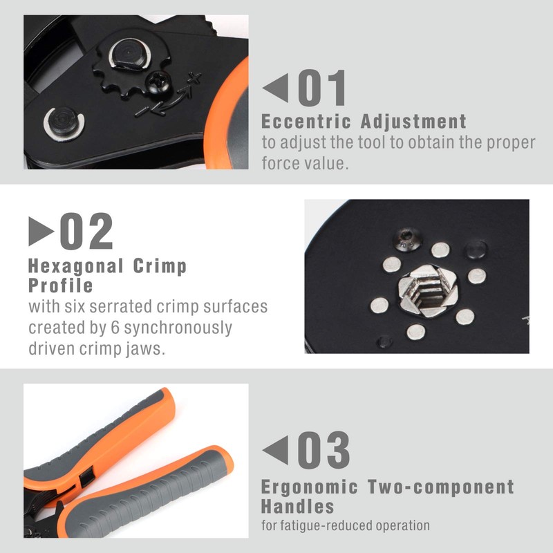 iCrimp Self-adjustable Crimping Tools Plier for AWG20-5 Bootlace End-sleeves Ferrule,
