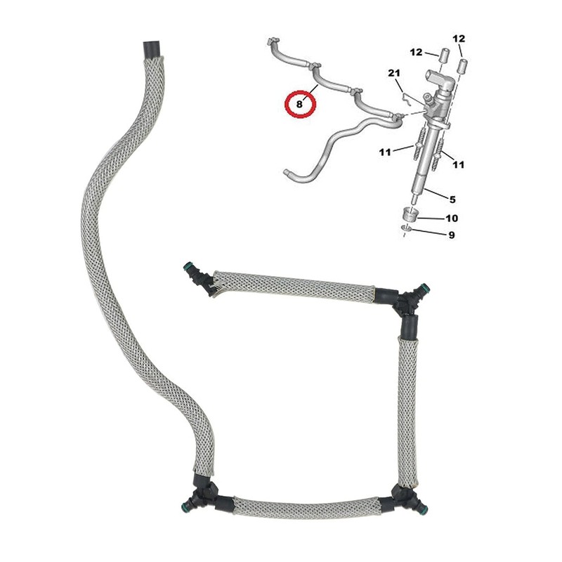 AUTORCE Fuel Leak Off Pipe for Ford Focus Kuga Mondeo