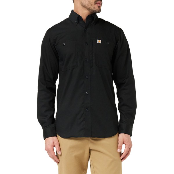 Carhartt Men's Rugged Professional Long Sleeve Work Shirt, black, Medium