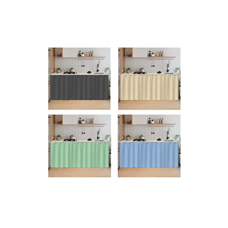 SK Studio Short Curtains for Kitchen, Privacy Cabinet Curtain Dust-Proof