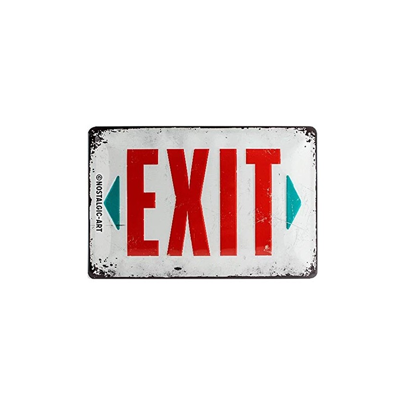Nostalgic Art 22218 Exit Warning Sign 20 x 30 CM