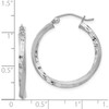 Sterling Silver Rh-Plated Satin Diamond-Cut 2.5X25mm Twisted Hoop Earrings (27