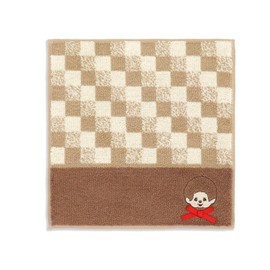 Monchhichi 59-0070070 Classical Towel Handkerchief, Brown, Full Fee Cotton, Cute, Approx. 9.8 x 9.8 inches (25 x 25 cm)