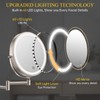 FUNTOUCH 3X/20X Wall Mounted Lighted Makeup Mirror,5000mAh Rechargeable Double Sided