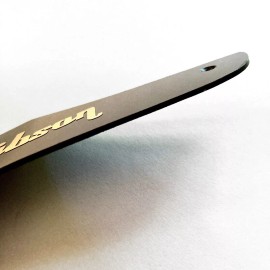 GaryG's Solid Black 0.060" Black Truss Rod Cover for Gibson Firebird w/ Gold Decal