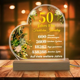 APODESS Golden Wedding Gifts Gold Wedding Night Light 50 Golden Wedding Gifts Table Decoration Golden Wedding Anniversary Gifts 50th Wedding Anniversary Gifts 50th Wedding Anniversary Gifts