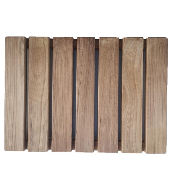 Teak Shower Mat, (20.7"x14.9"x1.8" 6.2LB) Wood Bath Mat, Non_Slip mat,