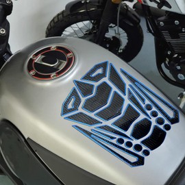 ihreesy Motorcycle Side Tank Pad Protector,3D Waterproof Gas Tank Pad Protector Decal Stickers Universal Self-adhesive Tank Protector Pad Sticker,Blue