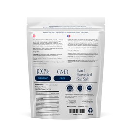 The Intelligent Health - Celtic Sea Salt, Premium Organic, Rich in 82+ Minerals,Unrefined and Hand-Harvested from France, Fine & Coarse Crystals, 100% Kosher, Pure and Natural - 350g