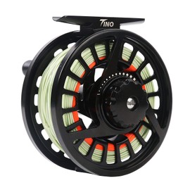 Maxcatch Tino Fly Fishing Reel, Large Arbor Trout Fly Reel: 5/6,7/8 Weight (Tino Fly Reel with line, 3/4 wt)
