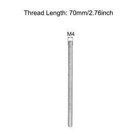 sourcing map Fully Threaded Rod M4 x 70 mm 0.7 mm Thread Pitch Stainless Steel 304 Right-Hand Threaded Rod Pack of 15