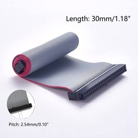 Heyiarbeit 3pcs IDC 30 Pin Connector Gray Wire Flat Ribbon Cable Connector Length 30cm 2.54mm Pitch