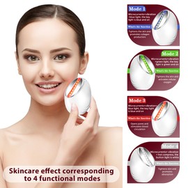 ZoGoo Facial Skin Tightening Device, 6-in-1 Facial Massager Red Light Therapy Beauty Device for Face &Neck Skin Rejuvenation Lifting, Tightening, Infusing, Effective Wrinkle&Puffiness Reduction