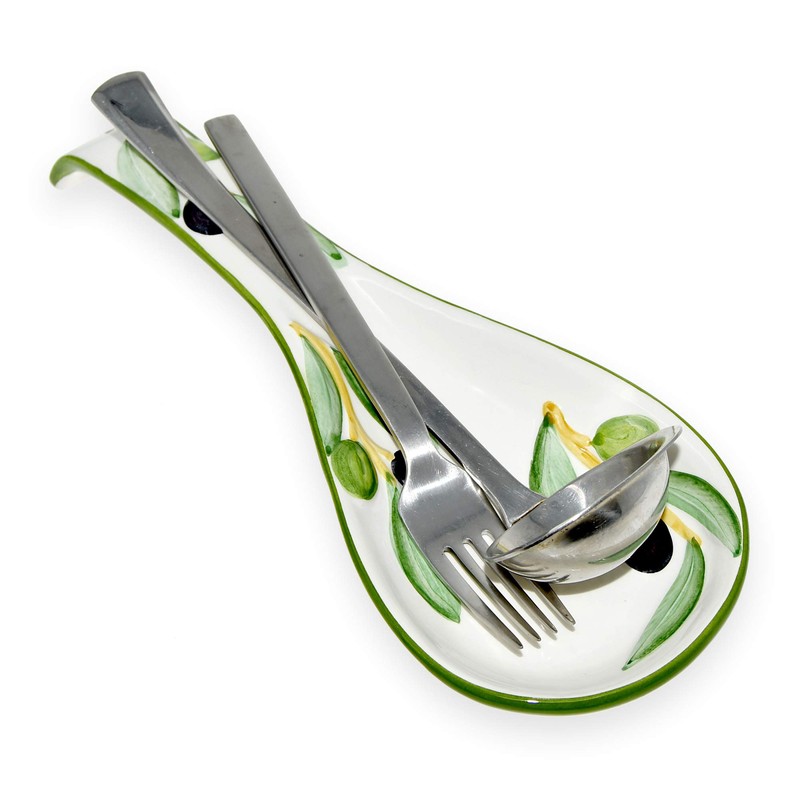 Lashuma Handmade Spoon Rest Italian Ceramic Cooking Spoon Rest Relief