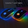 A2 Mouse Luz Led Inalambrico Recargable Color Negro 2.4G Portatil