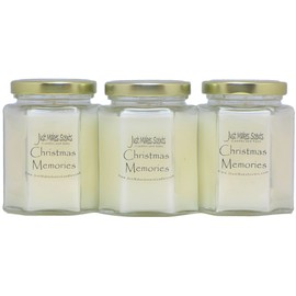 Just Makes Scents 3 Pack - Christmas Memories (Cinnamon, Clove & Vanilla) Blended Soy Candle