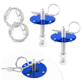 Hood Pins Kit for Car - Stainless Steel Hood Pin Lock Clip with Racing Lanyard for Fixing Car Hood Cover & Reduce Shaking - Universal Car Mods Exterior Accessories Fits Most Car Truck SUV (Blue)
