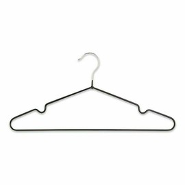 ARA CHOICE Premium Rubber Coated Metal Coat Hangers Heavy Duty Adult Space Saving Hanger Rack Rails Thin and Non-Slip Chrome For Clothes Garment Wardrobe Organiser Trouser Coat Suit (20, Black)